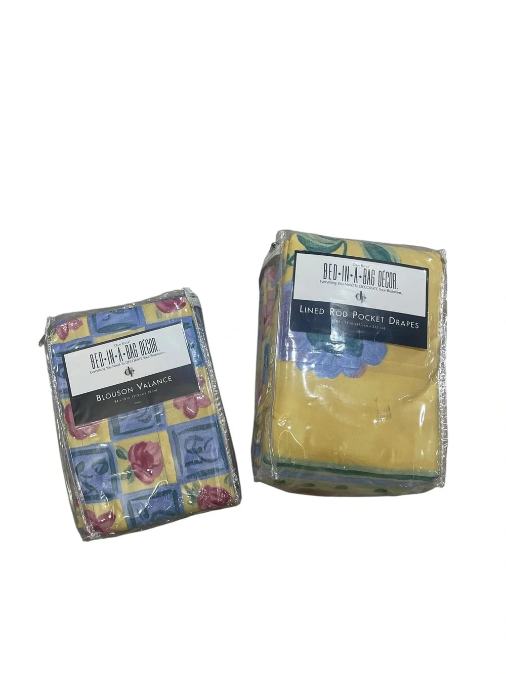 Dan River Provence Dillards Yellow 90s Floral Curtain & Valance Cottagecore New